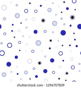 Light Purple vector seamless background with bubbles. Illustration with set of shining colorful abstract circles. Template for business cards, websites.