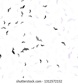Light Purple vector seamless background with dolphins. Shining illustration of colorful gradient sea dolphins. Pattern for marine leaflets.