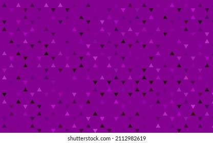 Hellvioletter, Vektorgrafik-Hintergrund mit Dreiecken. Dekoratives Design im abstrakten Stil mit Dreiecken. Muster für trendige Stoffe, Tapeten.