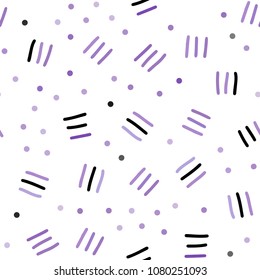 Light Purple vector seamless cover with abstract shapes. Trendy seamless illustration with abstract lines. Pattern for trendy fabric, wallpapers.