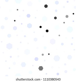 Light Purple vector seamless cover with set of hexagons. Colorful hexagons on white backdrop. Pattern can be used for landing pages.