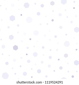 Light Purple vector seamless cover with set of hexagons. Colorful hexagons on white backdrop. Pattern can be used for landing pages.
