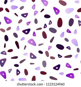 Light Purple vector seamless cover in polygonal style with circles. Decorative design in abstract style with lines, dots. Smart design for your business advert.