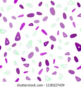 Light Purple vector seamless cover in polygonal style with circles. Glitter abstract illustration with spheres, triangular lines. Smart design for your business advert.