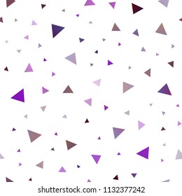 Light Purple vector seamless cover in polygonal style. Triangles on abstract background with colorful gradient. Modern template for your landing page.