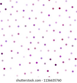 Light Purple vector seamless cover with spots. Illustration with set of shining colorful abstract circles. The pattern can be used for ads, leaflets of liquid.