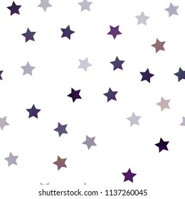 Light Purple vector seamless cover with small and big stars. Stars on blurred abstract background with gradient. The pattern can be used for websites.