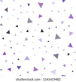 Light Purple vector seamless cover in polygonal style. Abstract gradient illustration with triangles. Pattern for commercials.
