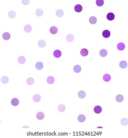 Light Purple vector seamless cover with spots. Blurred decorative design in abstract style with bubbles. Completely new template for your brand book.
