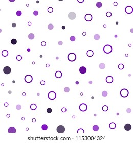 Light Purple vector seamless cover with spots. Blurred decorative design in abstract style with bubbles. Template for business cards, websites.