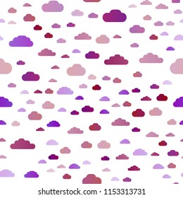 Light Purple vector seamless cover with clouds. Illustration with abstract gradient clouds. Template for business cards, websites.