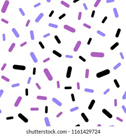 Light Purple vector seamless cover with stright stripes. Glitter abstract illustration with colored sticks. The pattern for ad, booklets, leaflets.
