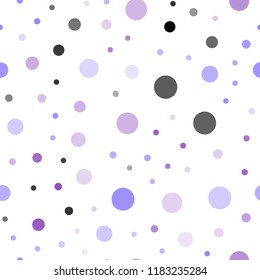 Light Purple vector seamless cover with spots. Blurred decorative design in abstract style with bubbles. Trendy design for wallpaper, fabric makers.