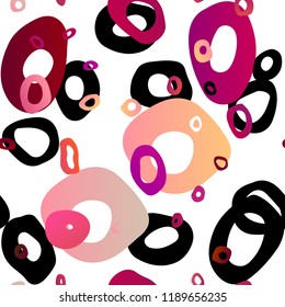 Light Purple vector seamless cover with circles. Blurred bubbles on abstract backdrop with colorful gradient. Pattern for trendy fabric, wallpapers.