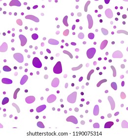 Light Purple vector seamless cover with circles. Glitter abstract illustration with blurred drops of rain. Trendy design for wallpaper, fabric makers.