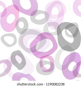 Light Purple vector seamless cover with circles. Modern abstract illustration with colorful water drops. Trendy design for wallpaper, fabric makers.