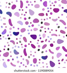 Light Purple vector seamless cover with circles. Glitter abstract illustration with blurred drops of rain. Pattern for design of window blinds, curtains.