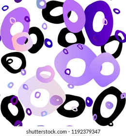 Light Purple vector seamless cover with circles. Illustration with set of shining colorful abstract circles. Trendy design for wallpaper, fabric makers.