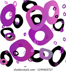 Light Purple vector seamless cover with circles. Glitter abstract illustration with blurred drops of rain. Pattern for design of window blinds, curtains.