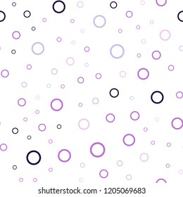 Light Purple vector seamless cover with spots. Abstract illustration with colored bubbles in nature style. Beautiful design for your business advert.