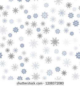 Light Purple vector seamless cover with beautiful snowflakes. Modern geometrical abstract illustration with crystals of ice. Design for textile, fabric, wallpapers.