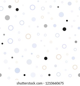 Light Purple vector seamless cover with spots. Abstract illustration with colored bubbles in nature style. Trendy design for wallpaper, fabric makers.