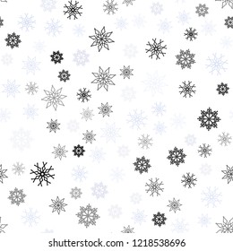 Light Purple vector seamless cover with beautiful snowflakes. Modern geometrical abstract illustration with crystals of ice. Trendy design for wallpaper, fabric makers.