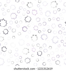 Light Purple vector seamless cover with spots. Illustration with set of shining colorful abstract circles. Pattern can be used for futuristic ad, booklets.