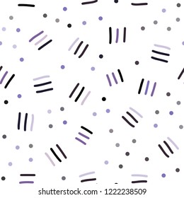 Light Purple vector seamless cover with abstract shapes. Seamless gradient abstract lines on white background. Pattern for design of fabric, wallpapers.