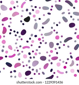 Light Purple vector seamless cover with circles. Modern abstract illustration with colorful water drops. Pattern for design of fabric, wallpapers.