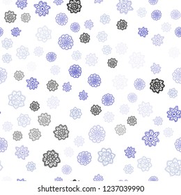 Light Purple vector seamless cover with beautiful snowflakes. Decorative shining illustration with snow on abstract template. Design for textile, fabric, wallpapers.