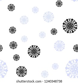 Light Purple vector seamless cover with beautiful snowflakes. Shining colored illustration with snow in christmas style. Trendy design for wallpaper, fabric makers.
