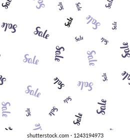 Light Purple vector seamless cover with symbols of sales. Gradient illustration with discount signs on white backdrop. Backdrop for ads, leaflets of Black Friday.