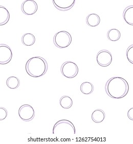 Light Purple vector seamless cover with spots. Abstract illustration with colored bubbles in nature style. Design for textile, fabric, wallpapers.