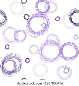 Light Purple vector seamless cover with spots. Abstract illustration with colored bubbles in nature style. Pattern for design of fabric, wallpapers.
