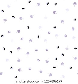 Light Purple vector seamless cover with set of coffee beans. Gradient illustration with coffee beans, tea cups. Pattern for ads of breakfast, lunch, dinner.