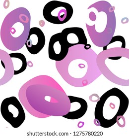 Light Purple vector seamless cover with circles. Blurred bubbles on abstract backdrop with colorful gradient. Pattern for design of fabric, wallpapers.