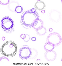 Light Purple vector seamless cover with spots. Beautiful colored illustration with blurred circles in nature style. Texture for window blinds, curtains.