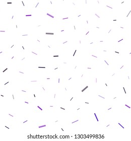 Light Purple vector seamless cover with long lines. Decorative shining illustration with lines on abstract template. The pattern can be used as ads, poster, banner for commercial.