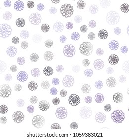 Light Purple vector seamless doodle bright pattern. Blurred decorative design in Indian style with flowers. Brand-new style for your business design.