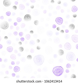 Light Purple vector seamless doodle blurred pattern. Shining colored illustration with flowers in doodle style. Completely new design for your business.