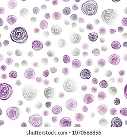 Light Purple vector seamless doodle blurred template. A vague abstract illustration with flowers in doodles style. Brand-new design for your business.