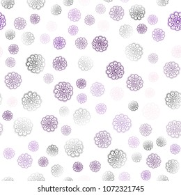 Light Purple vector seamless doodle blurred background. flowers on elegant natural pattern with gradient. Pattern for heads of websites and designs.