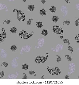 Light Purple vector seamless doodle background with leaves and flowers. Colorful illustration in doodle style with leaves, flowers. Doodle design can be used for your web site.