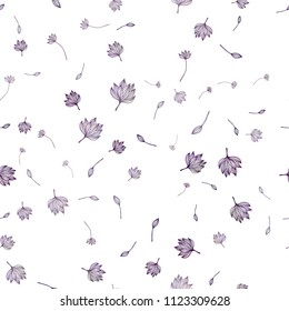 Light Purple vector seamless doodle layout. Doodle illustration of leaves in Origami style with gradient. The template for background of cell phones.