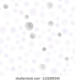 Light Purple vector seamless doodle blurred background. Modern geometrical abstract illustration with flowers. Completely new design for your business.