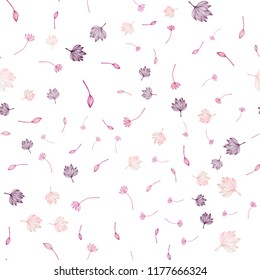 Light Purple vector seamless doodle cover. Decorative illustration with leaves on abstract template. New template for your business design.
