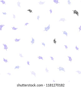Light Purple vector seamless doodle texture with leaves. Brand new colored illustration in blurry style with leaves. Pattern for design of window blinds, curtains.