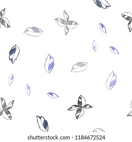 Light Purple vector seamless doodle texture with leaves. Colorful illustration in doodle style with leaves. Template for business cards, websites.