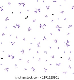 Light Purple vector seamless doodle background with leaves. Colorful illustration in doodle style with leaves. Template for business cards, websites.